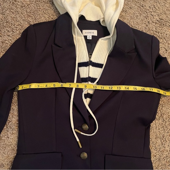 EVEREVE Navy White Removable Dickey 2 Button Dawson Blazer Sz XS Like New Preppy - Picture 10 of 15